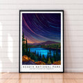 Acadia National Park Night Stars Wall Art Unframed Nature Illustration Scenic Travel Print Acadia National Park