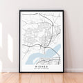 Widnes Town England Map Print Poster Minimalist Home Decor Widnes England UK Map Poster Wall Art Decor