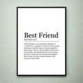 Best Friend Fun Print Definition Poster Best Friend Wall Art Minimalist Gift Print