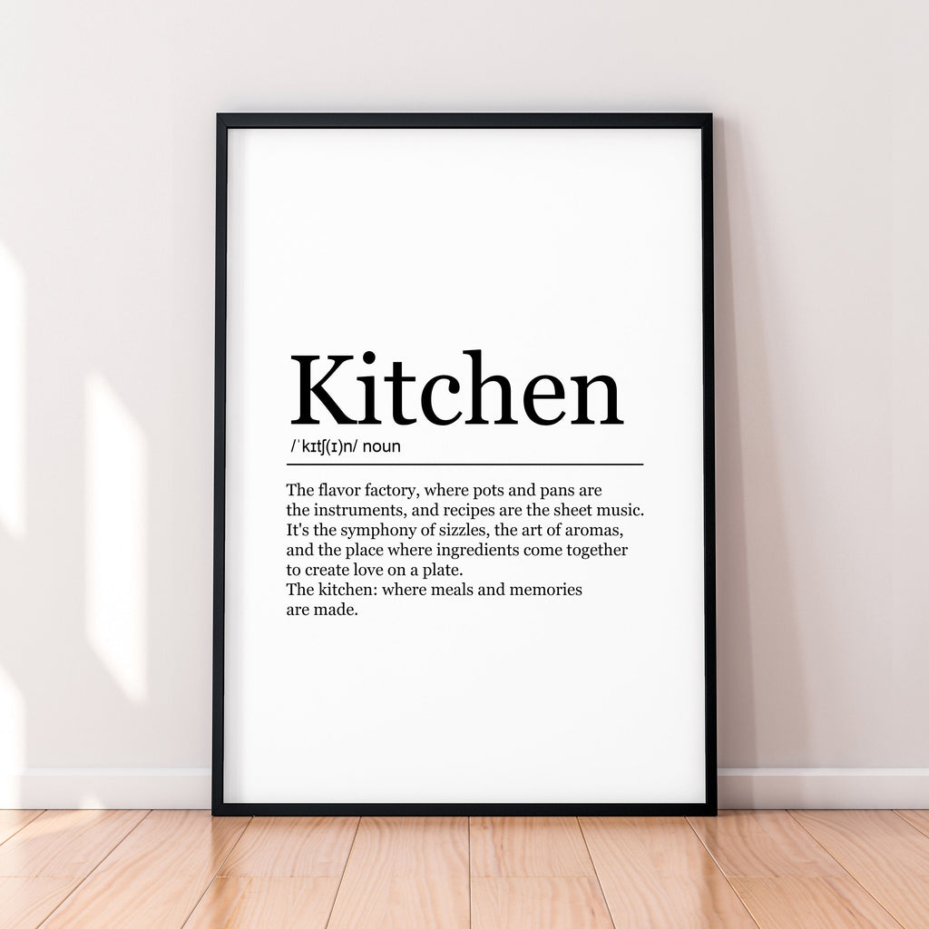 Kitchen Fun Print Definition Poster Wall Art Kitchen Meaning Minimalist Gift Print