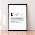 Kitchen Fun Print Definition Poster Wall Art Kitchen Meaning Minimalist Gift Print