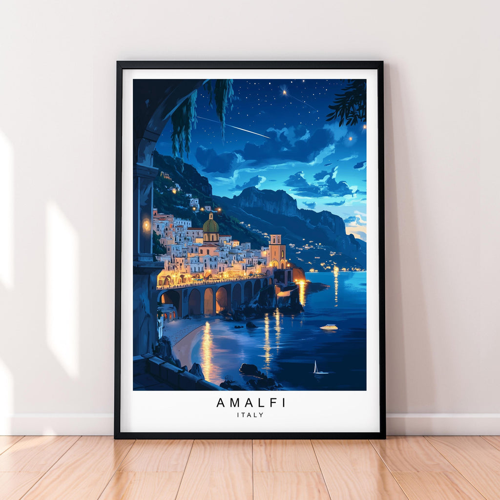 Amalfi Coast Print Travel Print Art Illustration Amalfi Italy Poster Wall Art Gift Unframed Print