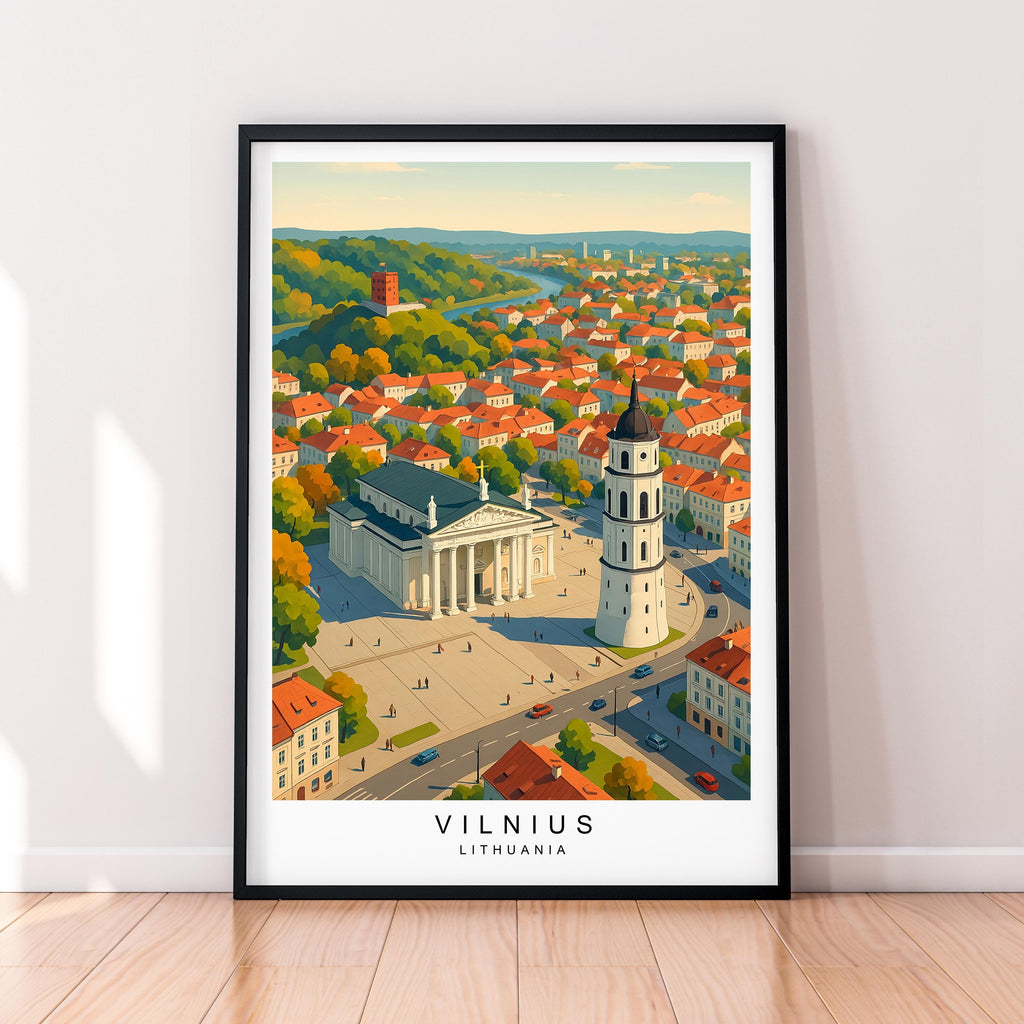 Vilnius Art Print Poster Town City Print Home Vilnius Lithuania Poster Wall Decor