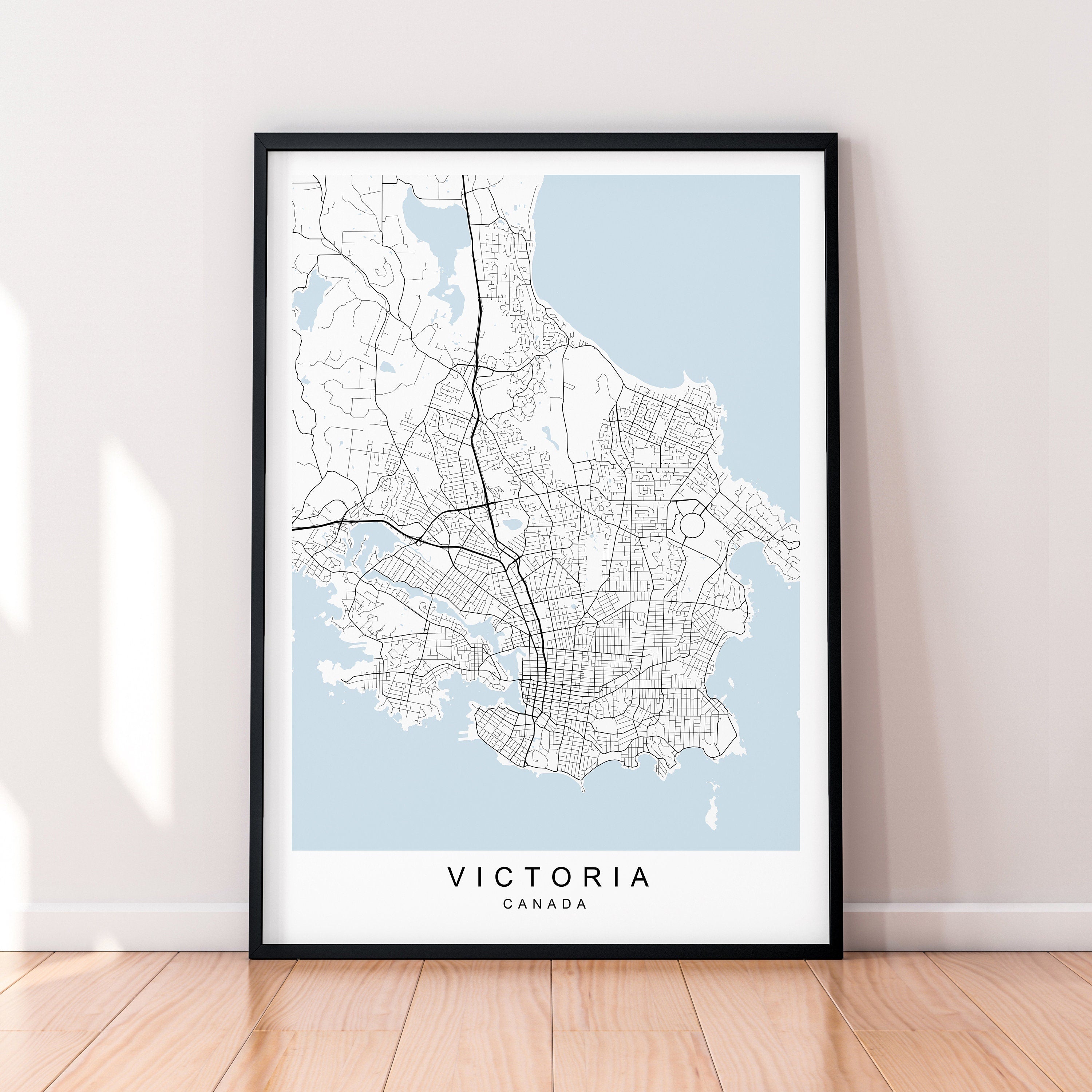 Victoria City Canada Map Print Poster Minimalist Home Victoria British Columbia Canada Map Poster Wall Art Decor