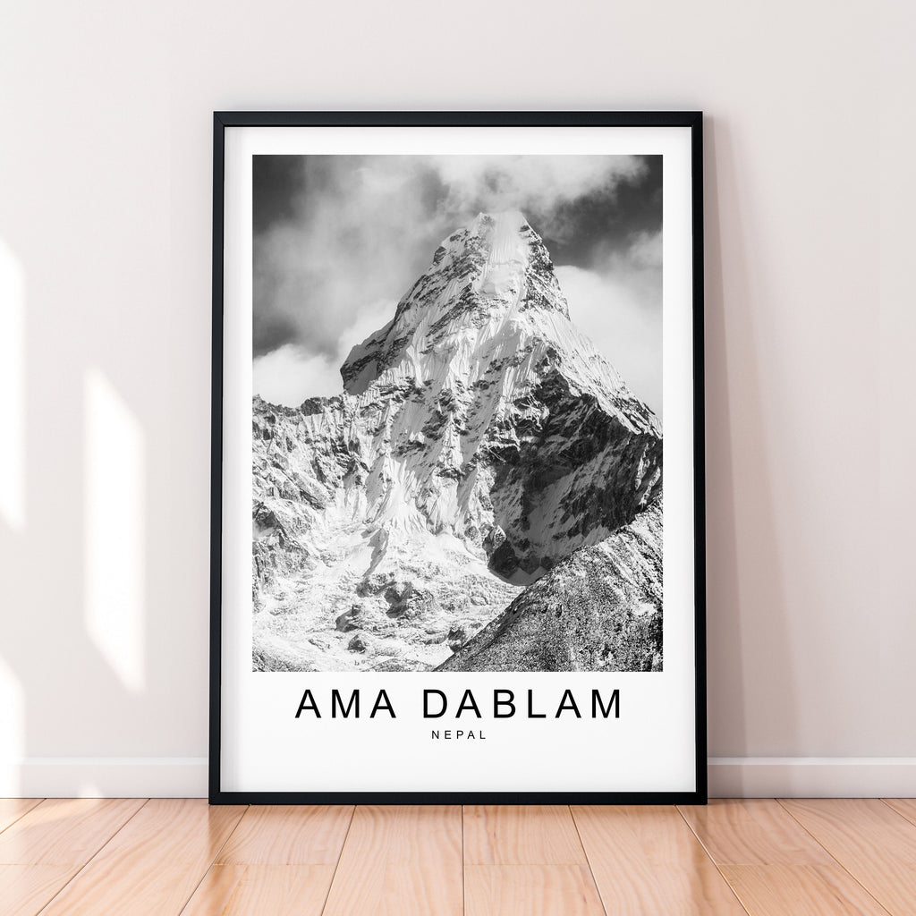 Ama Dablam Nepal Mountain Print Travel Poster Minimalist Home Travel Mountain Poster Wall Decor