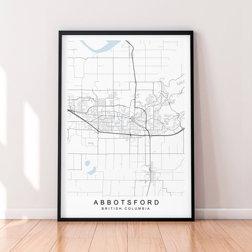 Abbotsford City Canada Map Print Poster Minimalist Home Abbotsford British Columbia Canada Map Poster Wall Art Decor