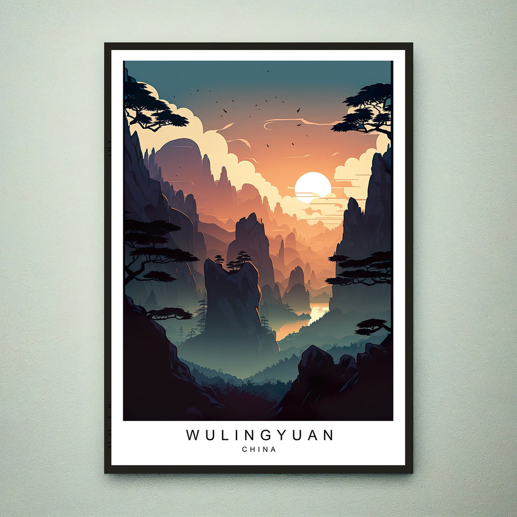 Wulingyuan Illustration Print Wulingyuan National Park Travel Poster Gift Unframed Print