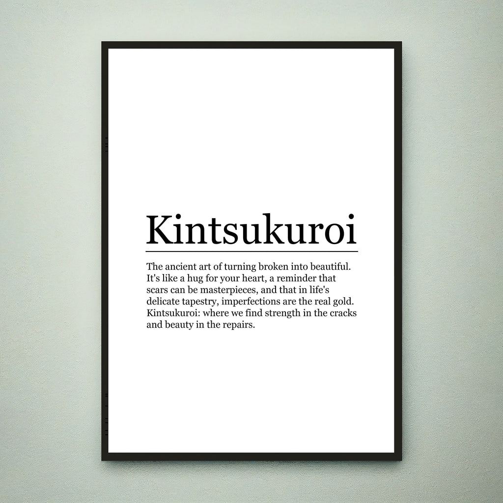 Kintsukuroi Funny Print Definition Poster Wall Art Kintsukuroi Meaning Minimalist Gift Print