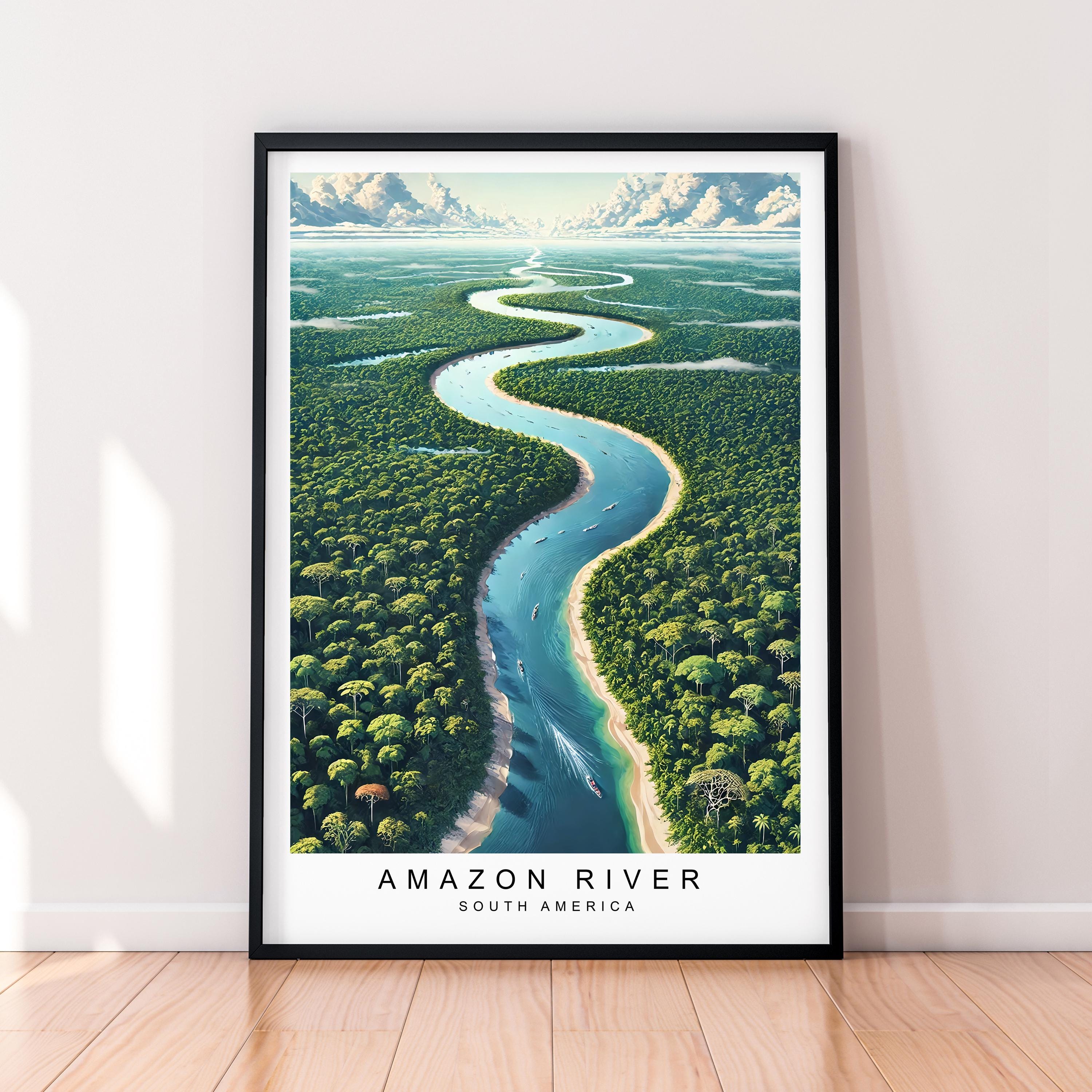 Amazon River Art Illustration Print Unframed Jungle Poster Wall Art