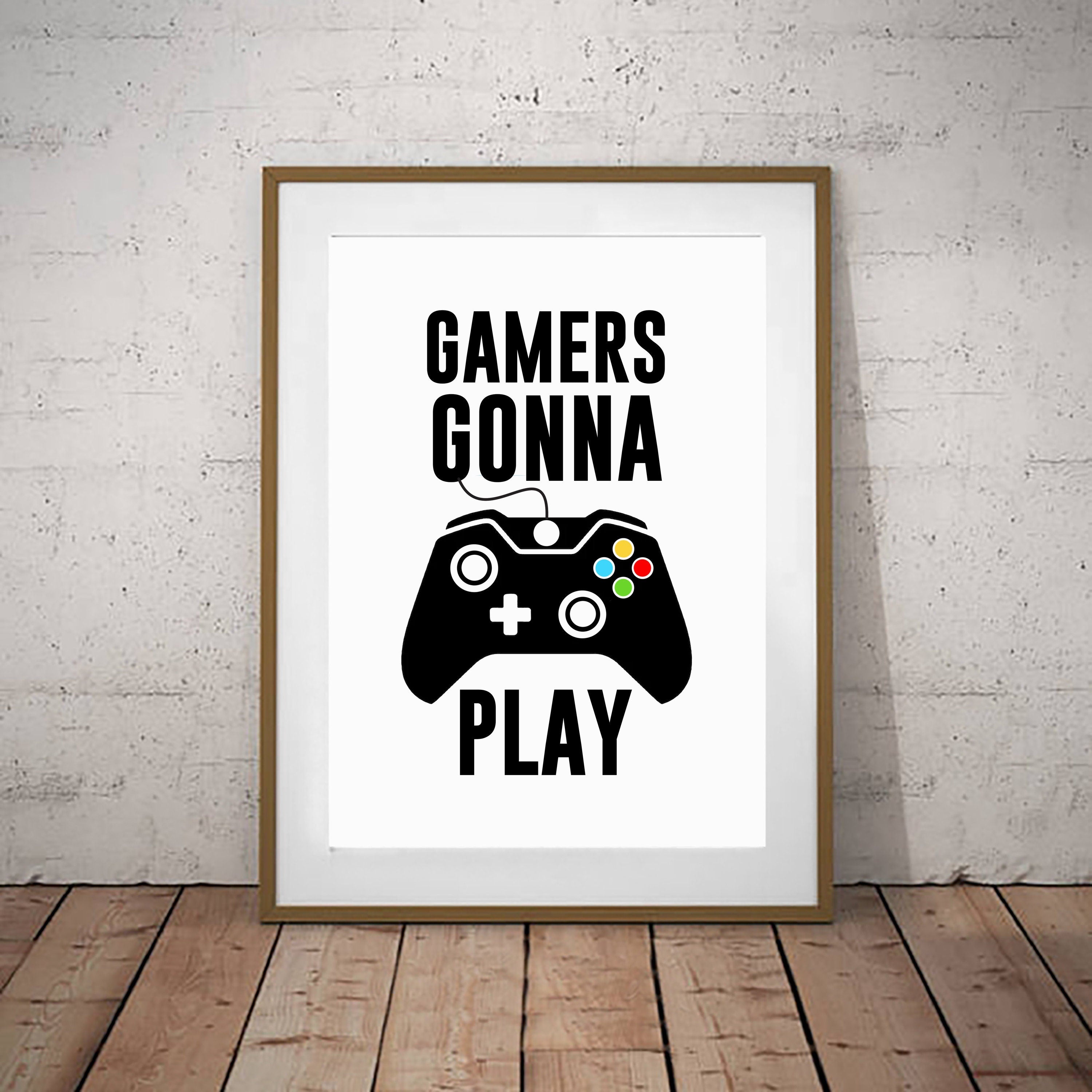 Set Of 6 Gaming Prints Posters Kids Children X Game Room Wall Art Decoration (6ER)