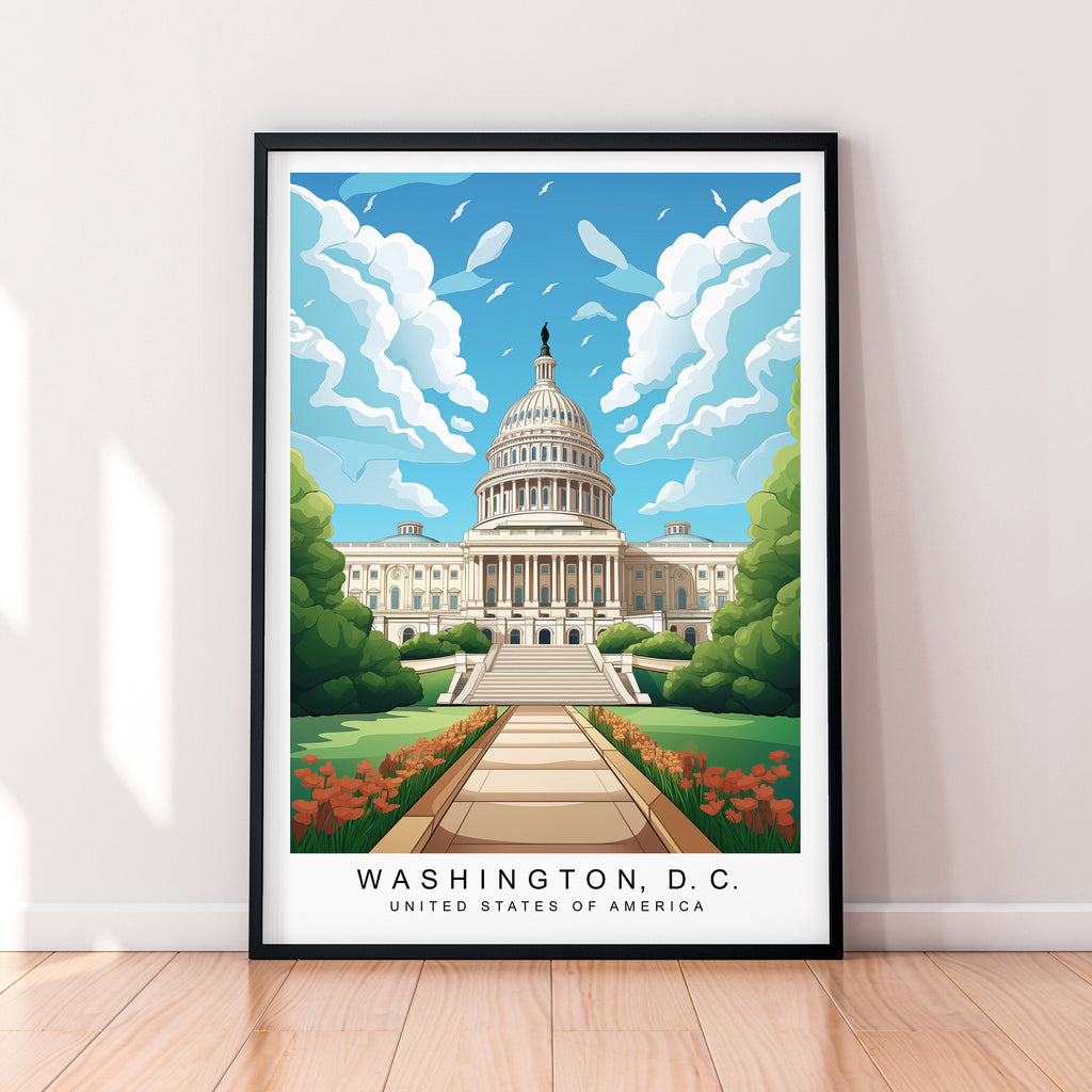 Washington D.C. Illustration Print Washington D.C. Poster Gift Unframed Print