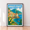 Amalfi Coast Art Illustration Print Travel Art PosterAmalfi Coast Italy Gift Unframed Print