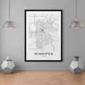 Winnipeg Canada Map Print Minimalist Home Map Poster Wall Decor