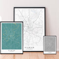 Vilnius Map Town City Map Poster Print Vilnius Lithuania Home Map Poster Wall Decor
