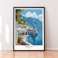 Amalfi Coast Print Travel Print Art Illustration Amalfi Sorrentine Italy Poster Wall Art Gift Unframed Print