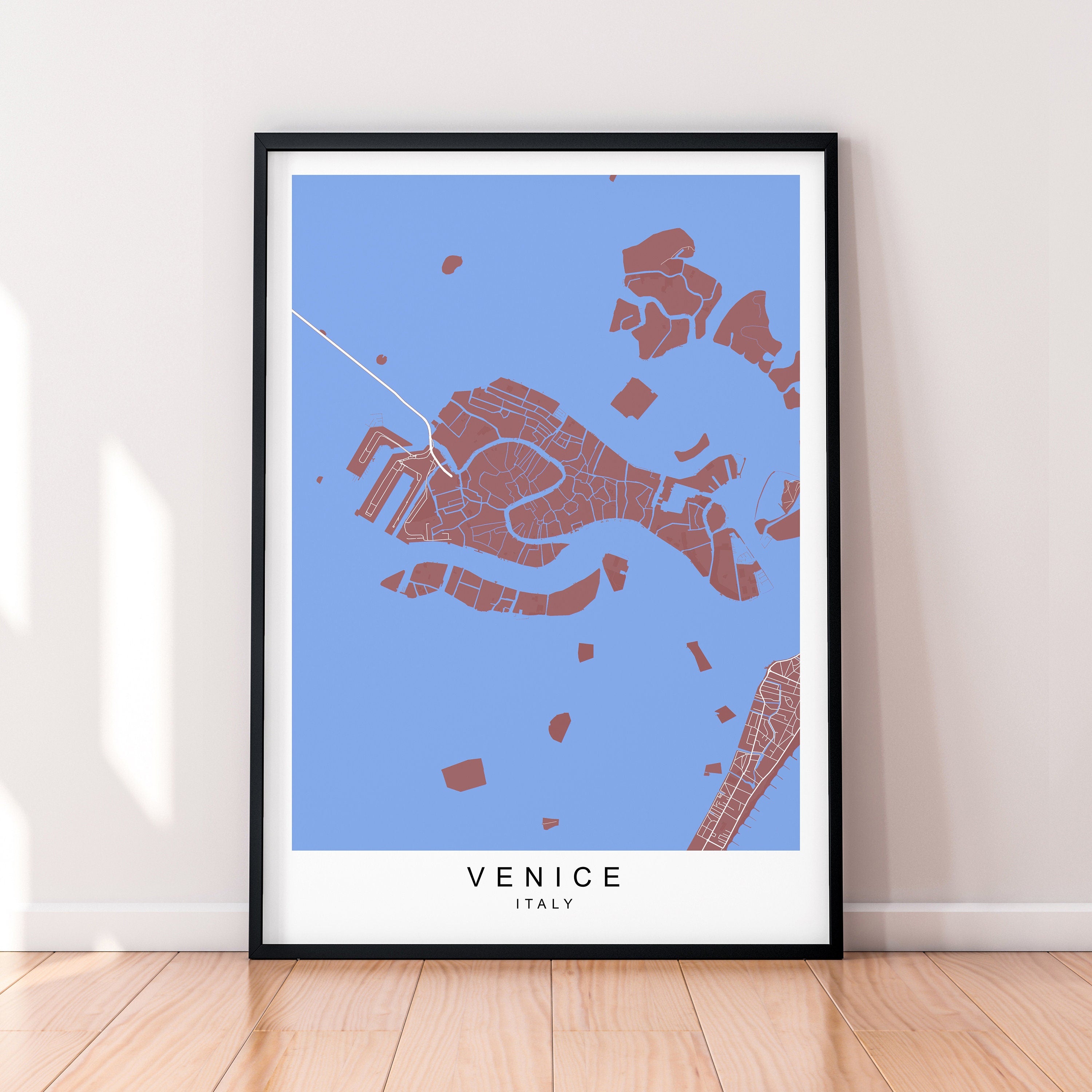 Venice Map Poster Print Travel Minimalist Home Picture Venice Italy Wall Art Poster Wall Decor