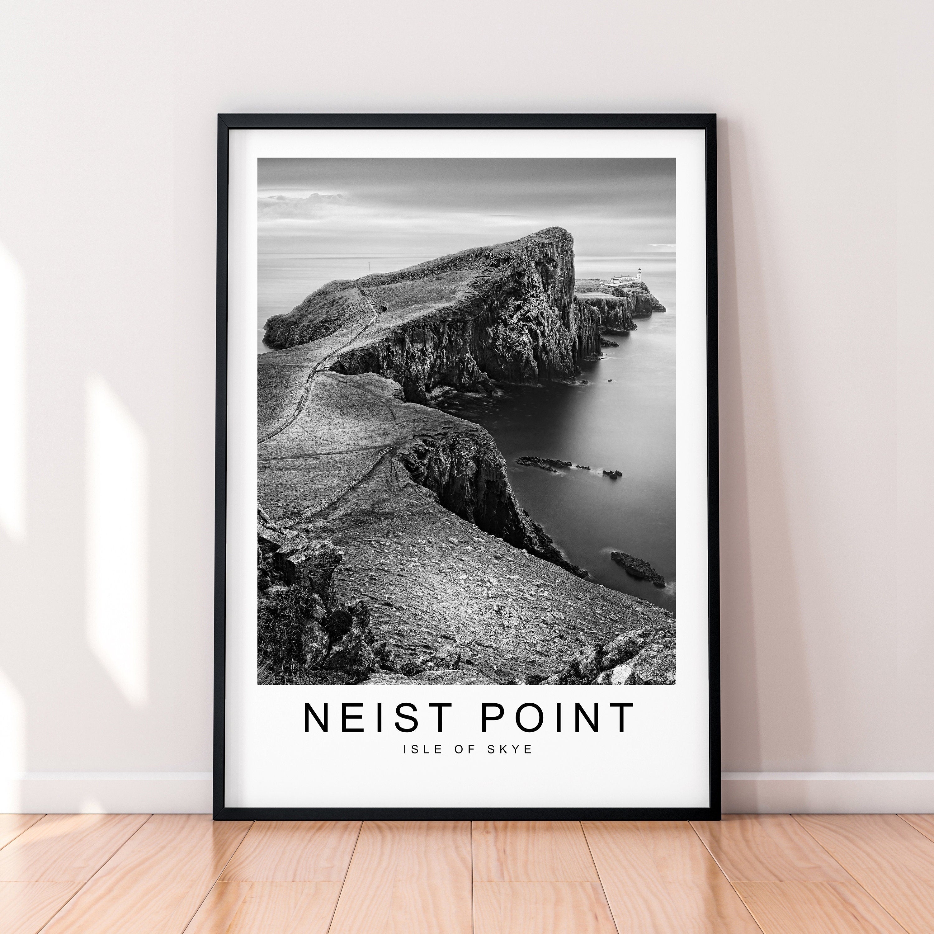 Neist Point Isle of Skye Scotland Print Minimalist Home Travel Poster Wall Decor