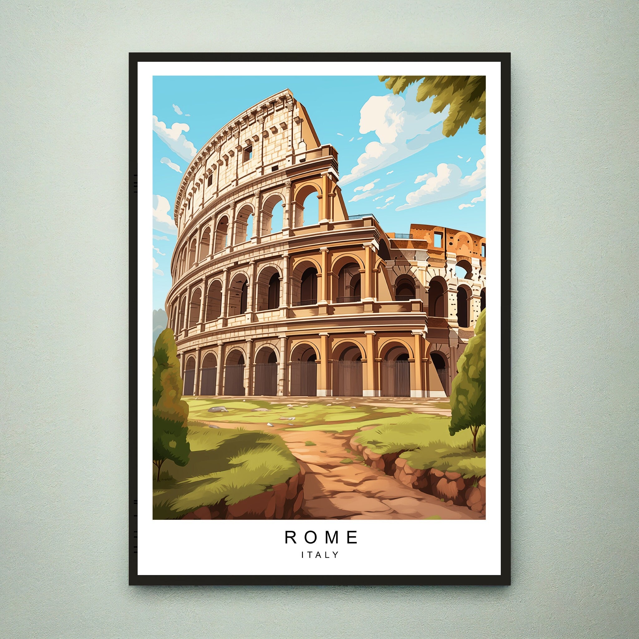Rome Travel Print Rome Illustration Poster Gift Unframed Print
