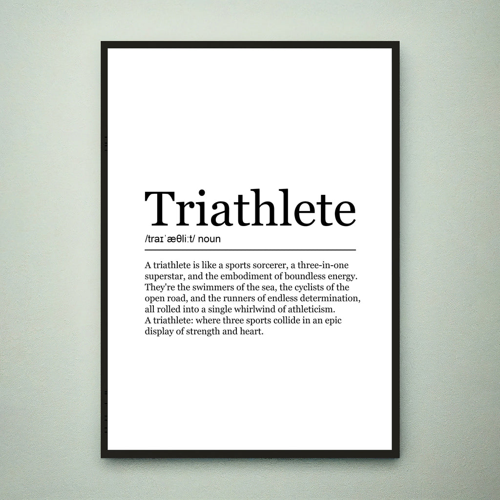 Triathlete Print Definition Poster Wall Art Triathlete Appreciation Meaning Minimalist Gift Print