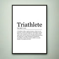 Triathlete Print Definition Poster Wall Art Triathlete Appreciation Meaning Minimalist Gift Print