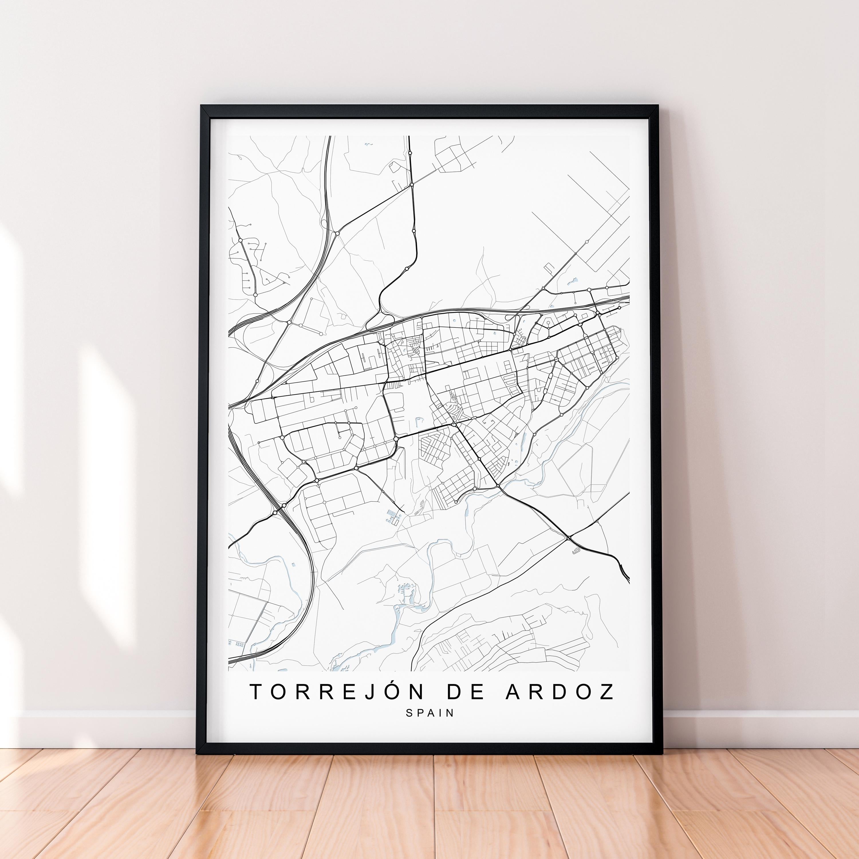 Torrejón de Ardoz Map Print Illustration Torrejón de Ardoz Spain Map Poster Wall Art Gift Unframed Print