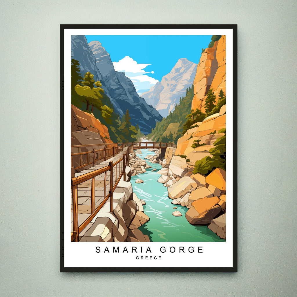 Samaria Gorge Travel Print Samaria Gorge Illustration Poster Gift Unframed Print