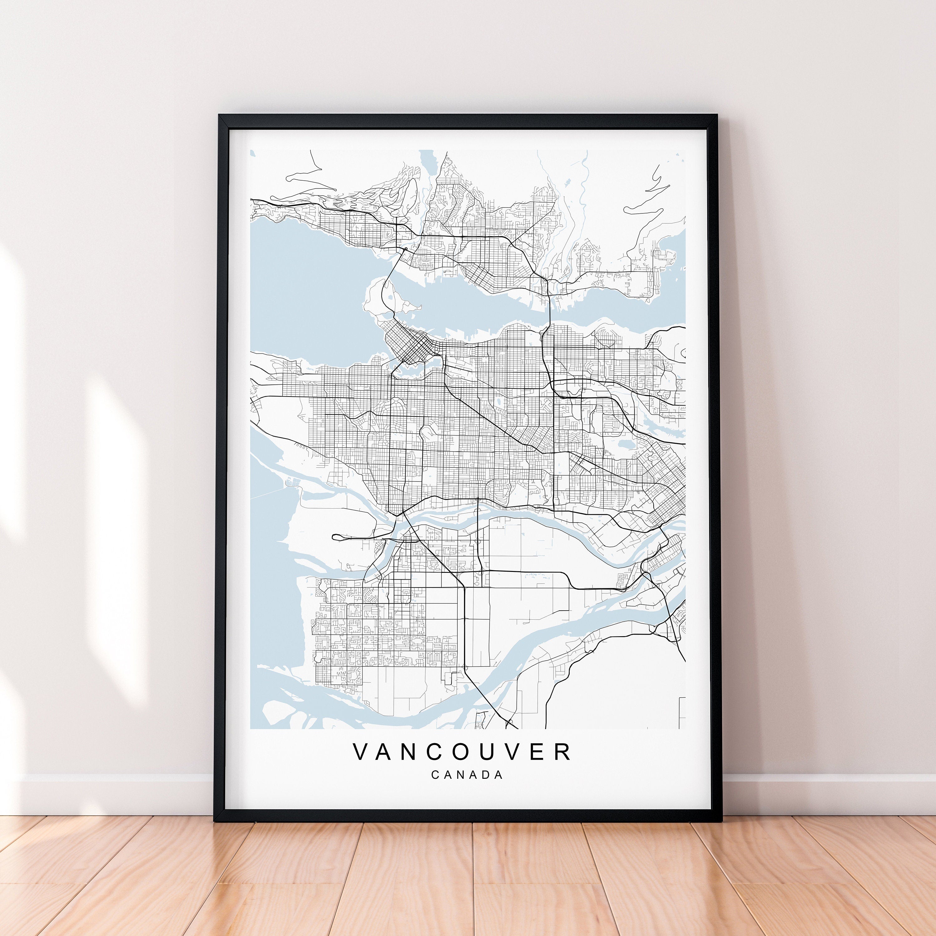 Vancouver City Canada Map Print Poster Minimalist Home Vancouver British Columbia Canada Map Poster Wall Art Decor