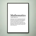 Mathematics Fun Print Definition Poster Wall Art Mathematics Meaning Minimalist Gift Print