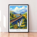 Minimalist Glenfinnan Viaduct Art Print - Scottish Highlands Travel Poster for Wall Decor