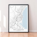 Wollongong Australia Map Print Poster Minimalist Home Wollongong Australia Map Poster Wall Art Decor