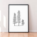 Singe Line Spruce Tree Botanical Line Art Poster Tree Family Wall Art Minimalist Print