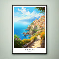 Amalfi Art Illustration Print Amalfi Coast Italy Travel Poster Gift Unframed Print