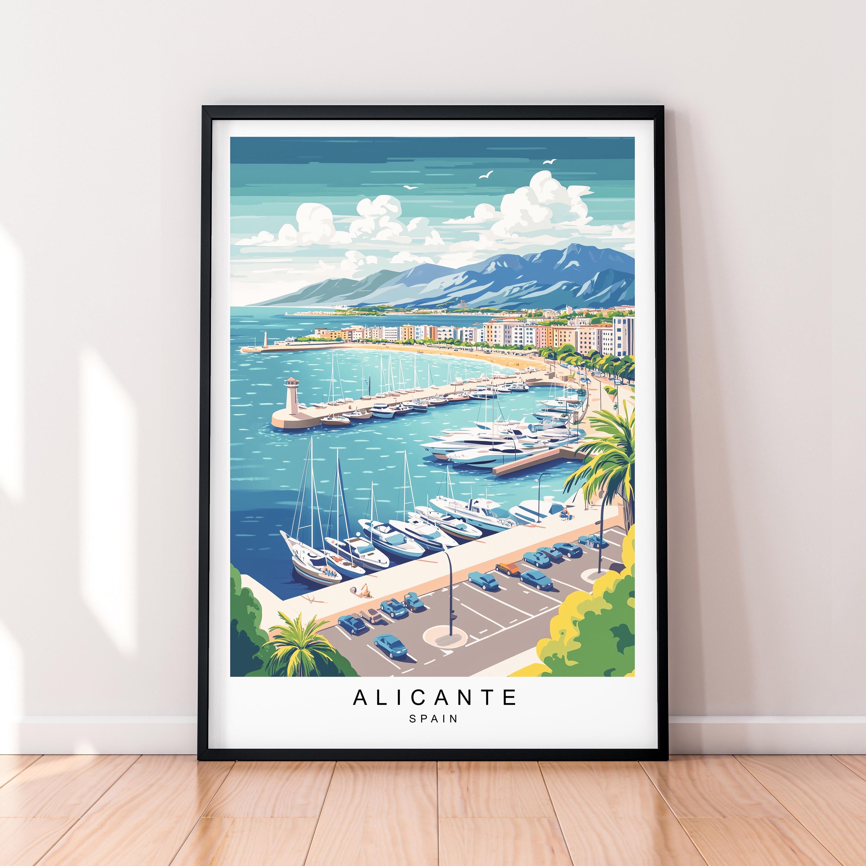 Alicante Art Illustration Print – Unframed Spain Travel Poster Wall Art