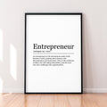 Entrepreneur Funny Print Definition Poster Wall Art Entrepreneur Minimalist Gift Print