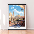 Seville Illustration Print Seville France Poster Gift Unframed Print