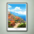 Sicily Illustration Print Sicily Island Italy Travel Poster Gift Unframed Print