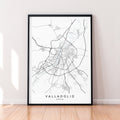 Valladolid City Map Spain Print Minimalist Valladolid Spain Town Map Poster Wall Decor