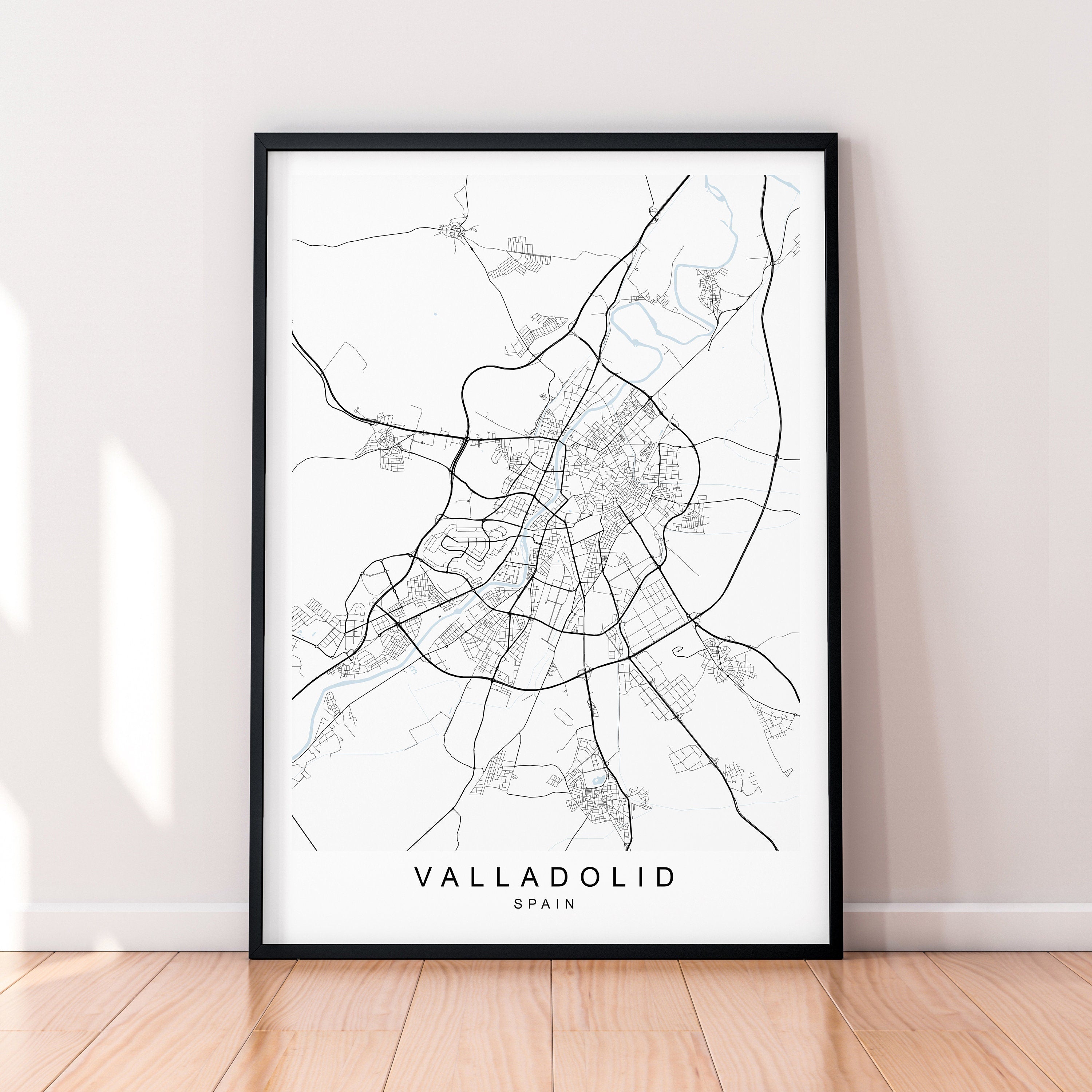Valladolid City Map Spain Print Minimalist Valladolid Spain Town Map Poster Wall Decor