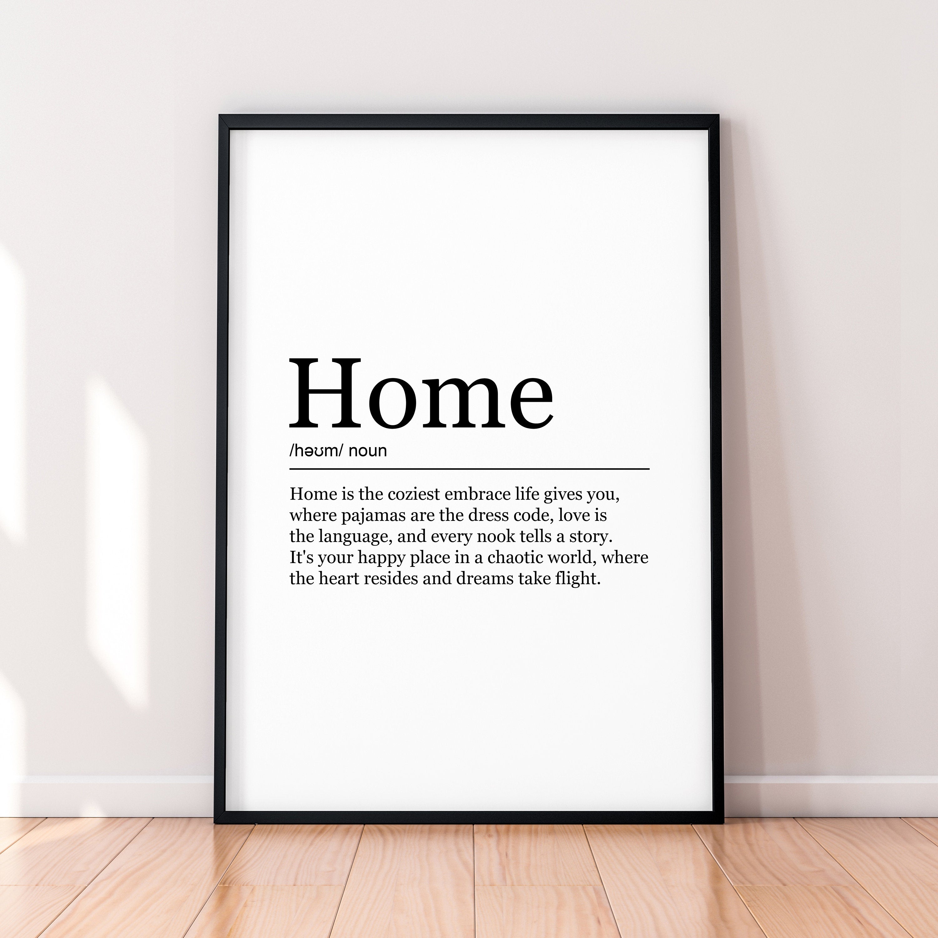 Home Funny Print Definition Poster Wall Art Home Meaning Minimalist Gift Print