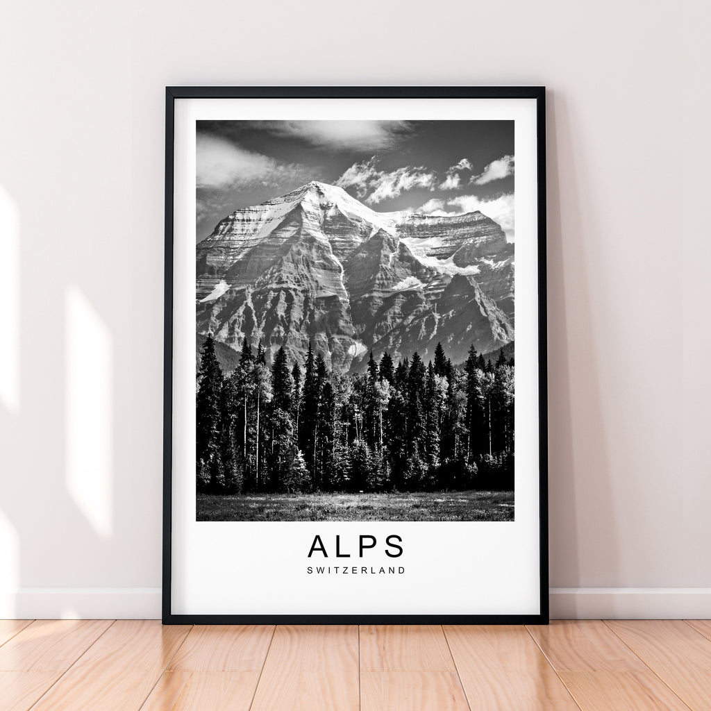 Swiss Alps Hills Lake Mountains Print Travel Poster Minimalist Home Travel Mountain Poster Wall Decor