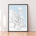 A Coruña Map Print Illustration A Coruna Spain Map Poster Wall Art Gift Unframed Print