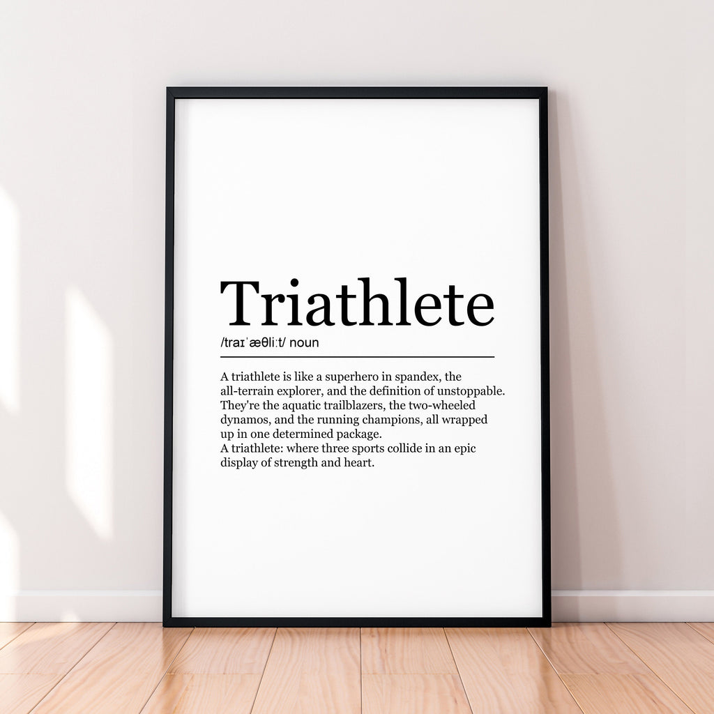 Triathlete fun Print Definition Poster Wall Art Triathlete Appreciation Meaning Minimalist Gift Print