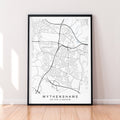 Wythenshawe Map England Print Poster Minimalist Home Decor Wythenshawe UK Town Map Poster Wall Art Decor