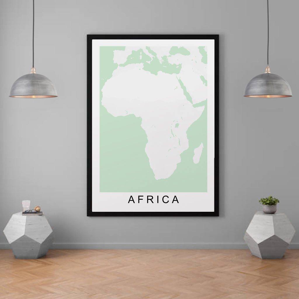 Africa Continent Map Print Minimalist Home Map Poster Wall Decor