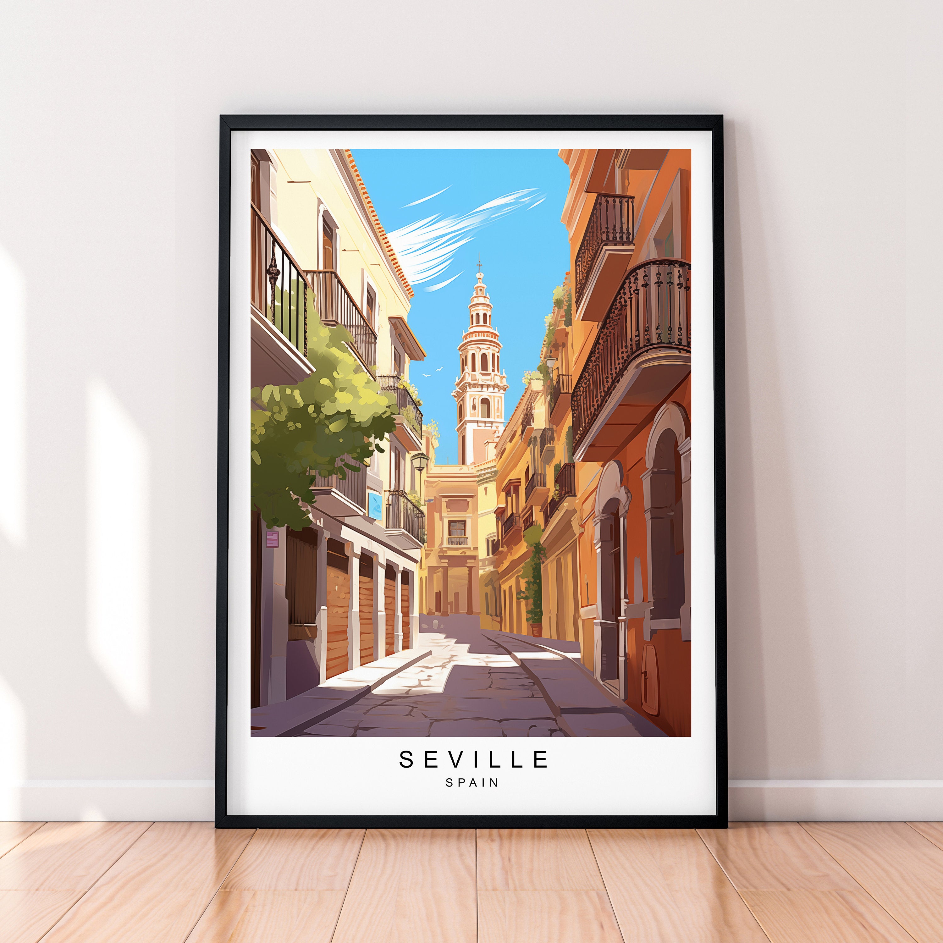 Seville Illustration Print Seville France Poster Gift Unframed Print