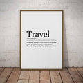 Travel Print Definition Poster Wall Art Minimalist Gift Print