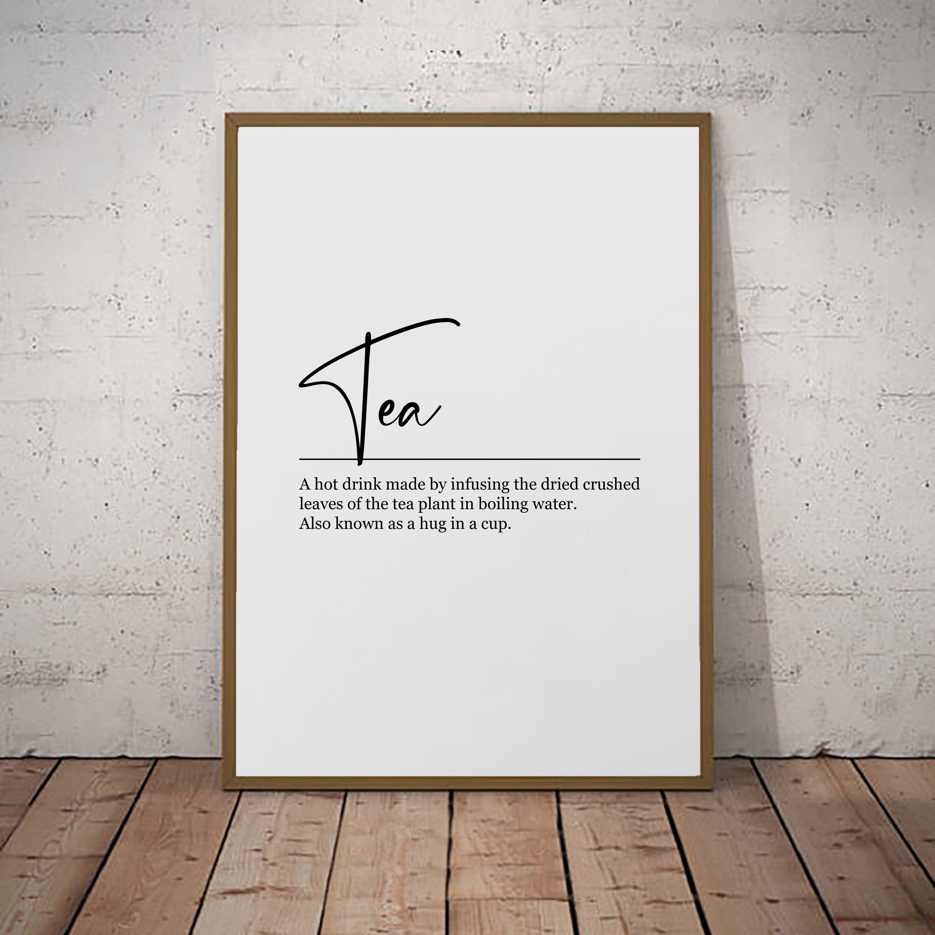Tea Print Definition Poster Wall Art Minimalist Print