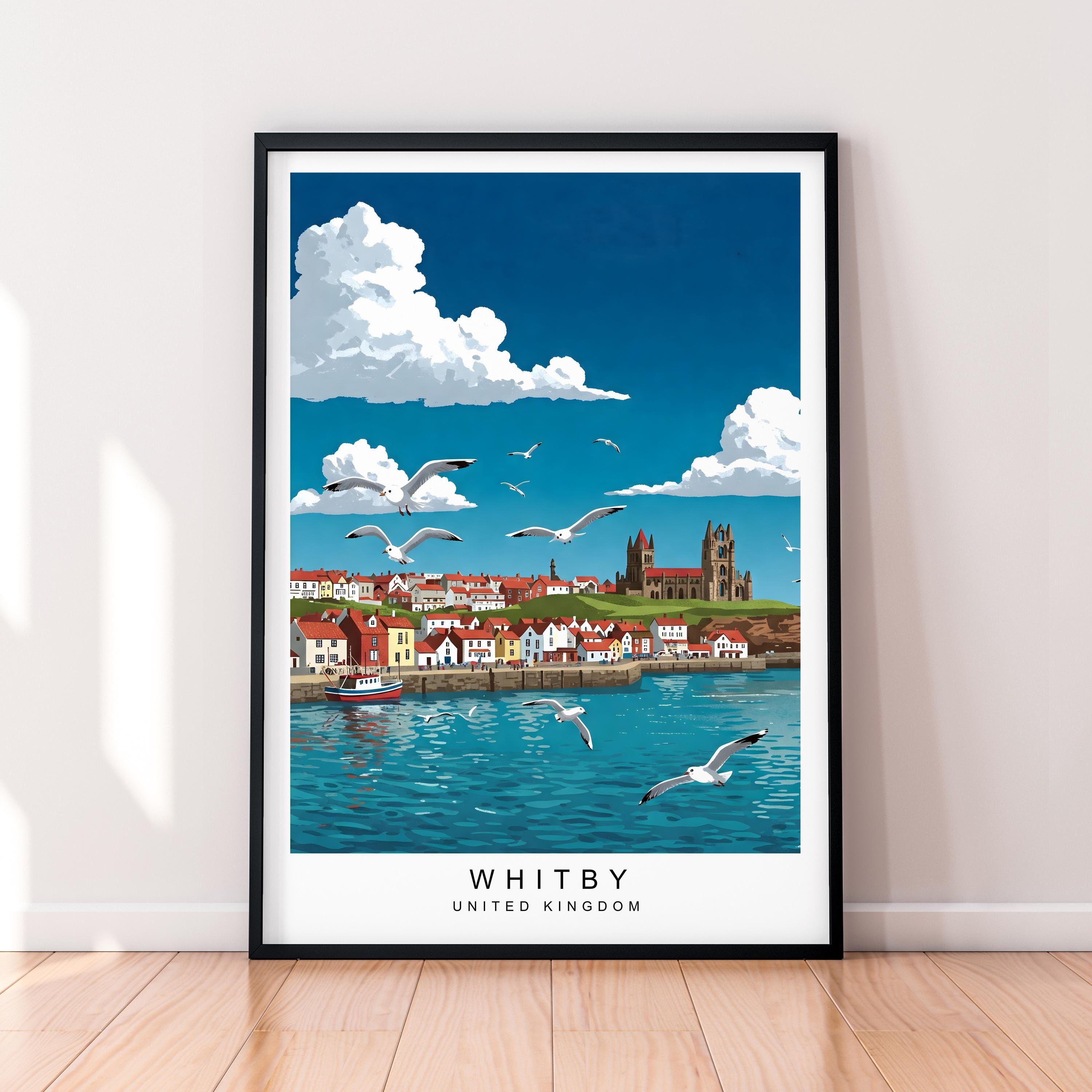 Whitby England Dawn Poster Scenic Coastal Art Whitby  Print Unframed Wall Decor Gift