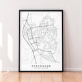 Stevenage Map England Print Poster Minimalist Home Decor Stevenage UK Town Map Poster Wall Art Decor