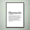 Pharmacist Print Definition Poster Wall Art Pharmacist Appreciation Meaning Minimalist Gift Print